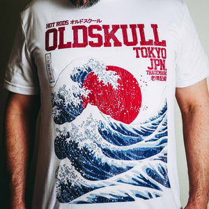 An iconic piece of art, the Japanese Great Wave is now displayed in the Old Skull Shirts Great Wave Shirt.  Inspired by the Great Wave off Kanagawa this shirt draws inspiration from the famous woodblock print by Hokusai. Some refer to it as the Fuji Wave Shirt. Show your appreciation for arguably the most famous piece of ukiyo-e Japanese Wave Shirt art. Experience the OldSkull Shirts quality. - OldSkull Store USA the best shirt store in North America.