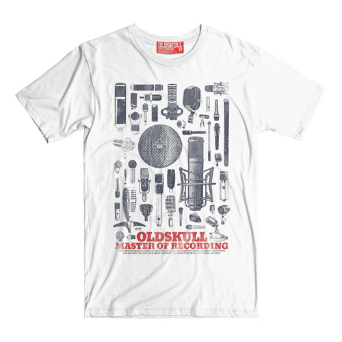 Whether you rock a mic or a turntable, recording artist or musician, plug in and put your sound out to the universe.  This shirt features the tools of the trade for musicians, singers and recording artists alike. All the microphones you could need. You record your soul in your music.  You put your heart and sweat into every note, every beat.  You know what its like to be a true recording artist.  You live for your art. - Oldskull Shirts Store USA the best shirt store in North America.