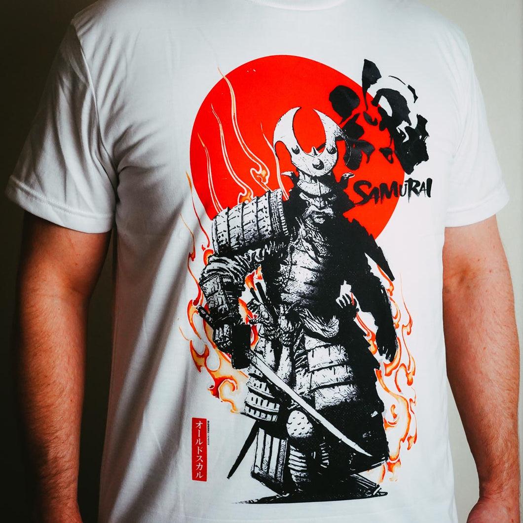 NEW DESIGN! A absolute must have for Samurai Shogun t-shirt fans.  This Tosei-gusoku armor clad samurai (